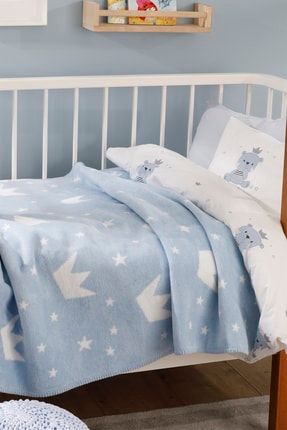 English Home Mini Clouds Pamuklu Bebek Battaniye 100x120 Cm Mavi Trendyol