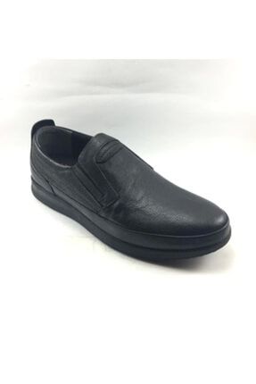 Özsoylu Büyük Numara Kışlık Hakiki Deri Ortopedik Ve Kauçuk Taban Siyah Erkek Ayakkabı SYL01