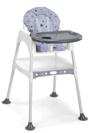 Unisex Çocuk Gri Lüx Mama Sandalyesi Çalışma Masalı Özellikli Kalın Minder Hediyeli LuxMamaSandalyesi