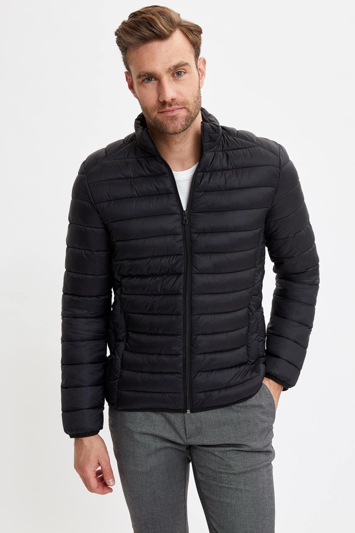 Defacto Erkek Siyah Slim Fit Sisme Mont M3299az 20sp Bk27 Trendyol