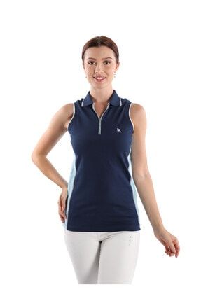 Kadın Lacivert Kısa Kollu Polo Yaka T-shirt GDM-2020155