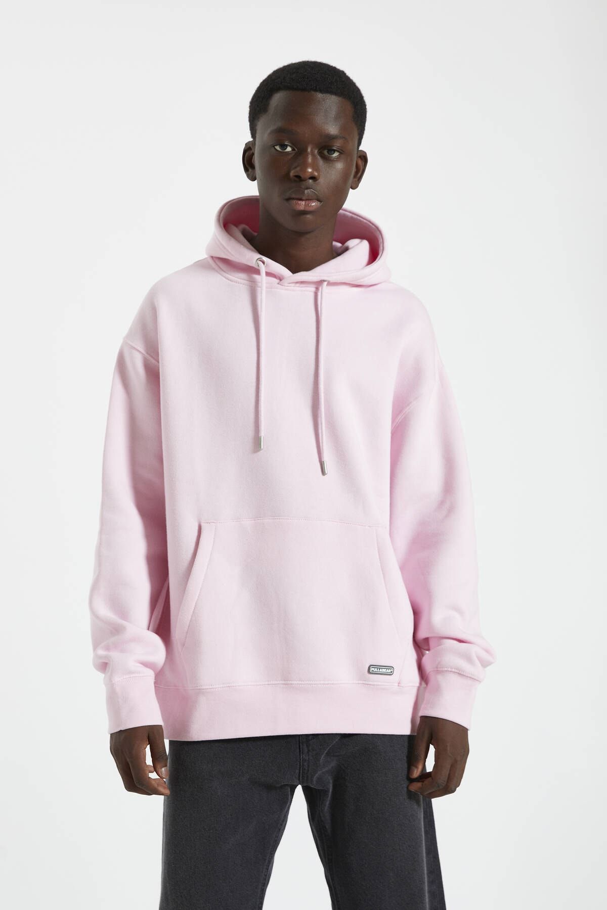 Pull Bear Erkek Pembe Kapusonlu Kanguru Cepli Basic Sweatshirt 09594513 Trendyol