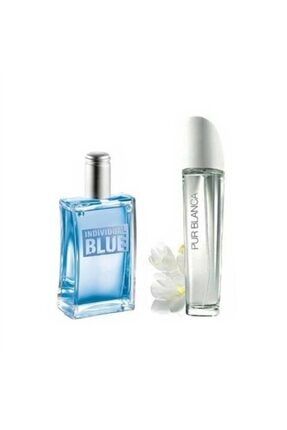 Individual Blue EDT 50 ml Erkek Parfüm ve Pur Blanca EDT 50 ml Kadın Parfüm Seti 9763753401287 avnindvbluprblcsetpack