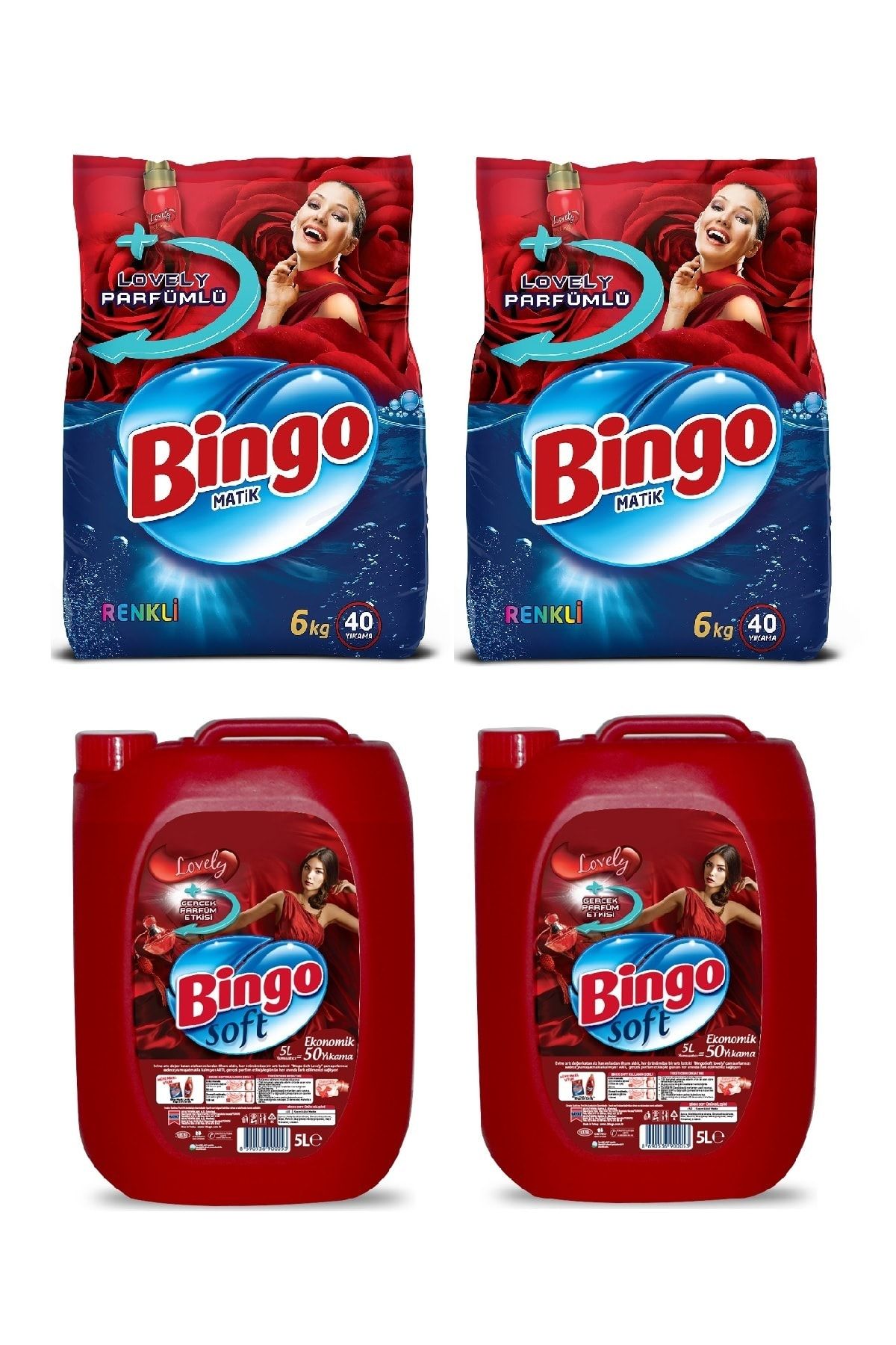 bingo lovely set toz camasir deterjani renkli lovely 2 x 6 kg yumusatici 2 x 5 lt lovely fiyati yorumlari trendyol