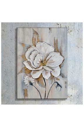 Anonim Beyaz Çiçek Yağlı Boya Reprodüksiyon (70x100 Cm) Kanvas Tablo Ck1125 MGZ531460