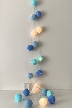 Montessori Mavi Işıklı Top Dekoratif Gece Lambası Led Aydınlatma 20 Top 3 mt FL06