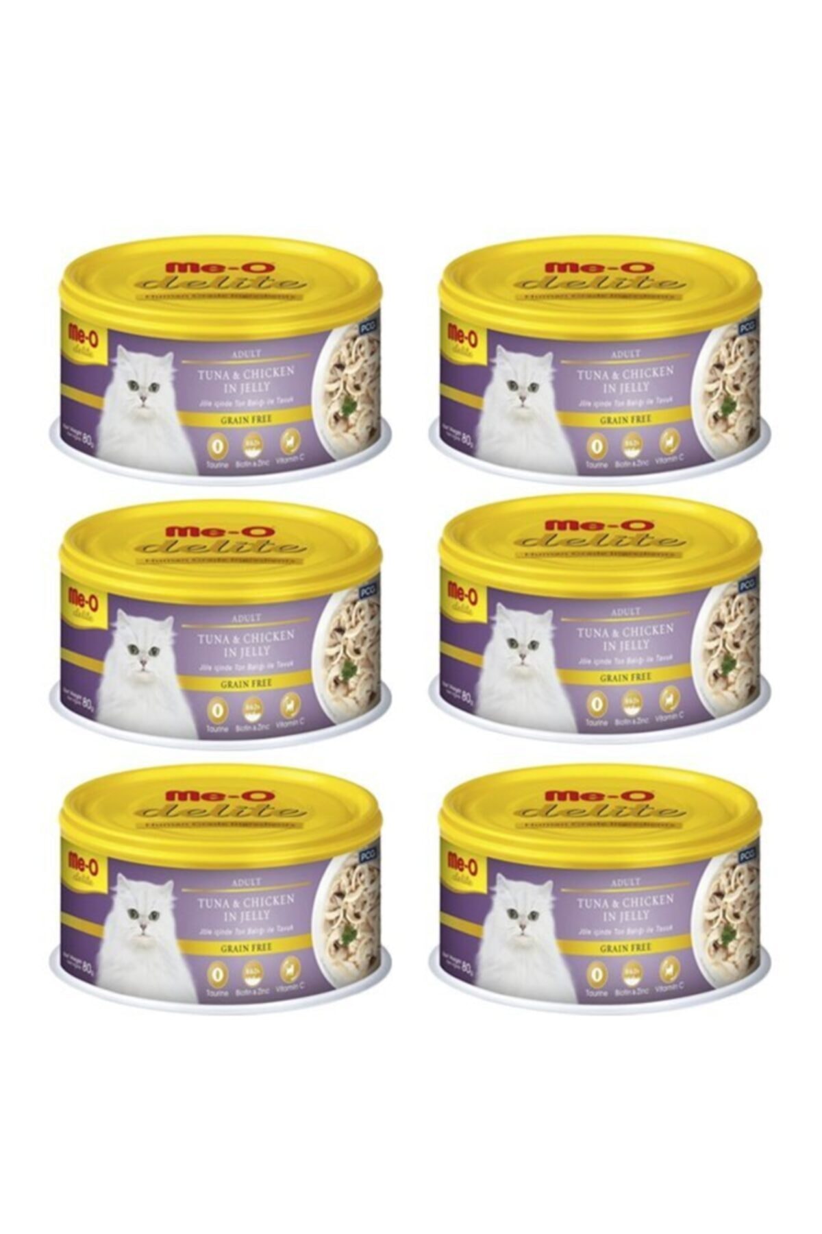 me-o Delite Jöle Içinde Ton Balığı Ve Tavuklu Konserve Kedi Maması 80 Gr X 6 Adet