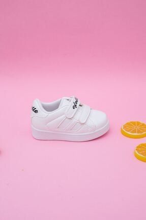 Bebek Beyaz Yanı Beyaz Şeritli Ayakkabı G1715