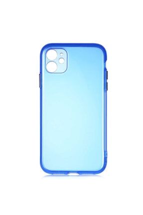 Apple Iphone 11 Kılıf Renkli Transparan Kapak Mavi MBX14123