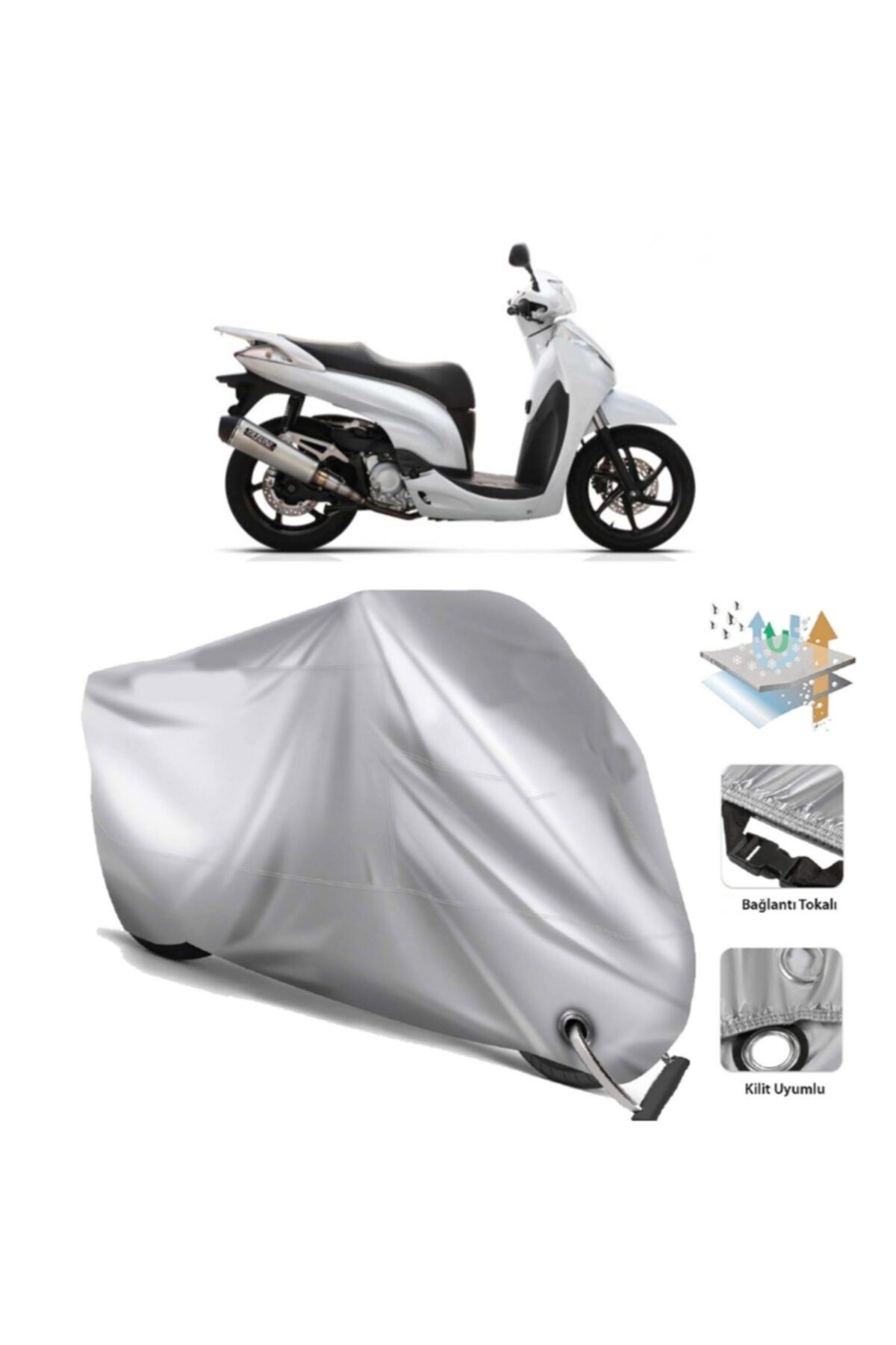 CoverPlus Honda Sh 300 Motorcycle Cover Link And Lock Compatible