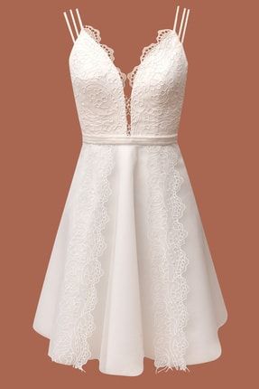 Kadın Beyaz Dantel Detaylı Elbise BARRUS0237