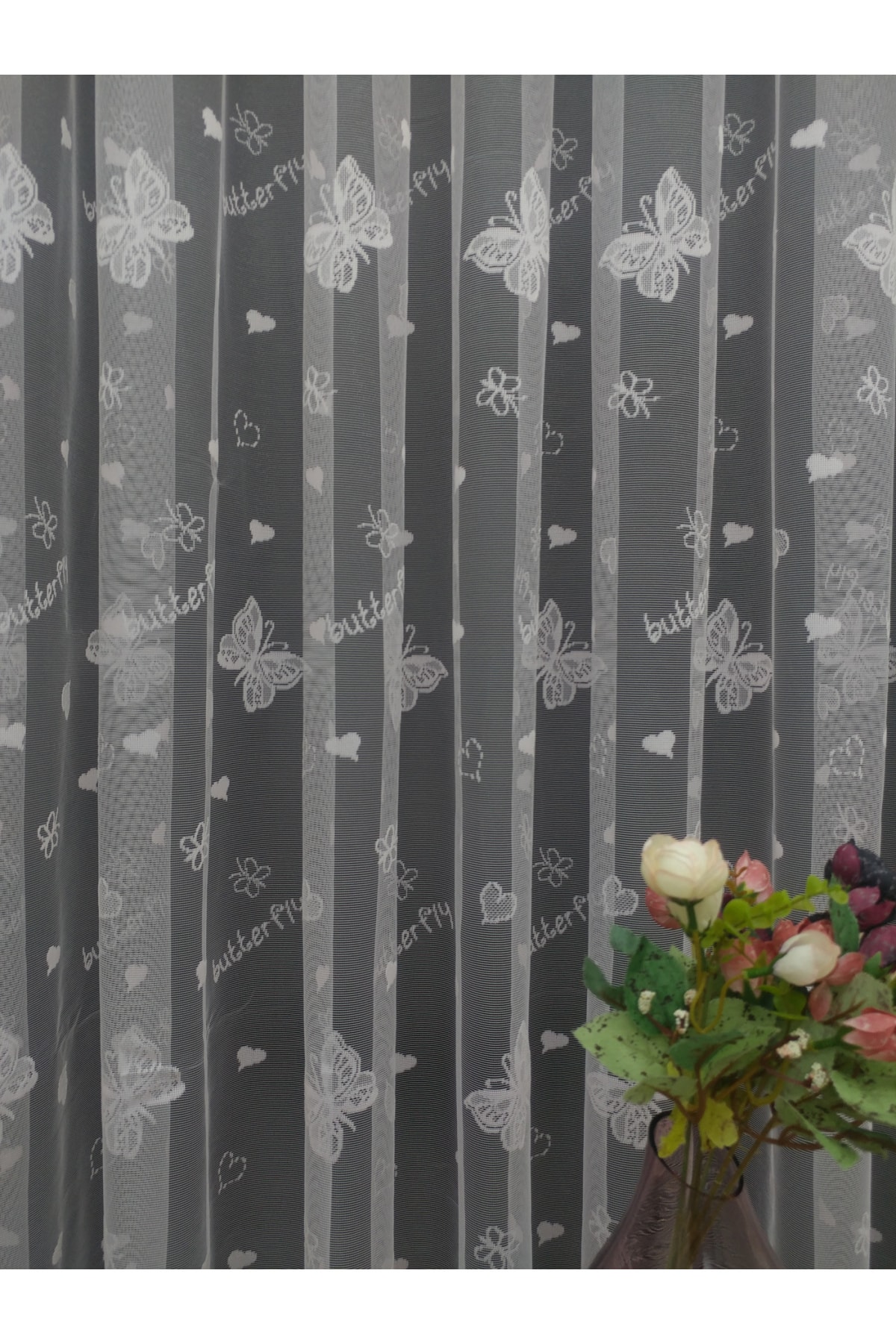 Esse Home Kelebek Desenli Seyrek Pile Çocuk Odası Perdesi 100x260 1/2 fotoğrafı 7 (önizleme)