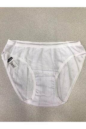 12'li Paket Kadın Jakar Desenli Bikini Külot Kilot Beyaz TYC00041767386