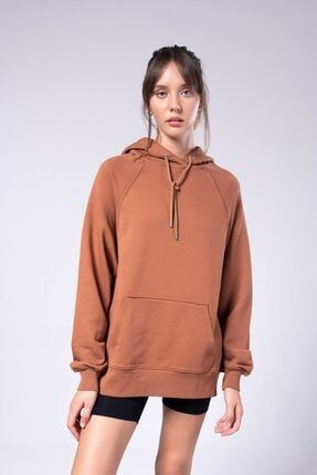 Kadın Kahverengi Cameron Hoodie Sweatshirt M356kahve