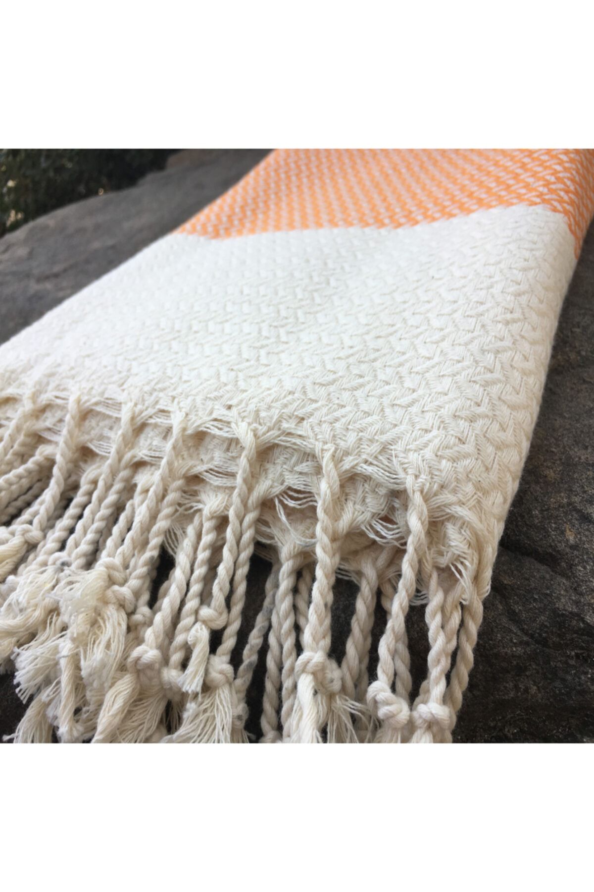Yavuz Tekstil-Orange 100% Cotton Beach and Sauna Peshtemal 4
