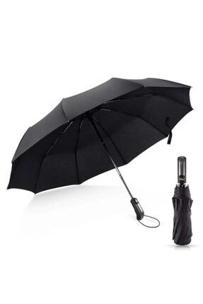 Siyah Tam Otomatik Açılır Kapanır Rüzgarda Kırılmayan Şemsiye PRA-2251877-3021
