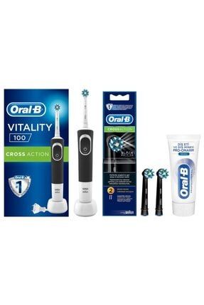 Vitality Siyah D100 Cross Action+cross Action Siyah 2'li+50 Ml Diş Macunu 341114