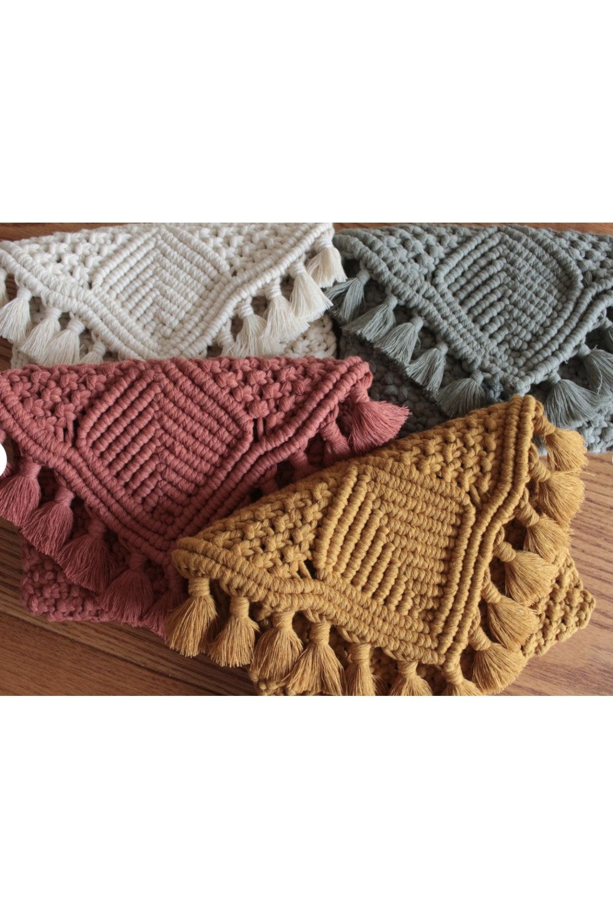 SENSY-مجموعة خيوط Macrame Hobby الممسوحة ضوئيًا المتميزة مكونة من 3 قطع إكرو - بلاط - قهوة الحليب 6