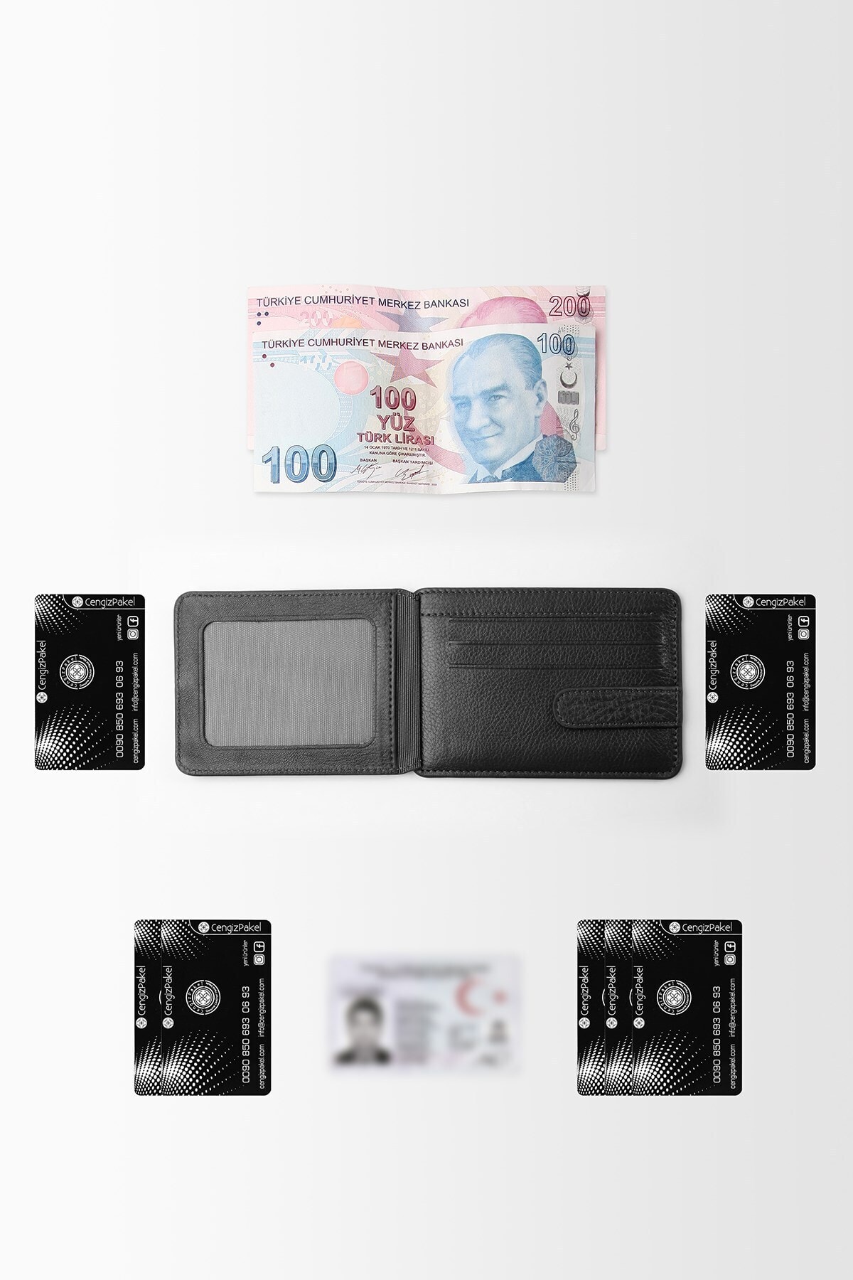 Cengiz Pakel  Hakiki Deri Erkek Kartlık Siyah-2404t - Görsel 7