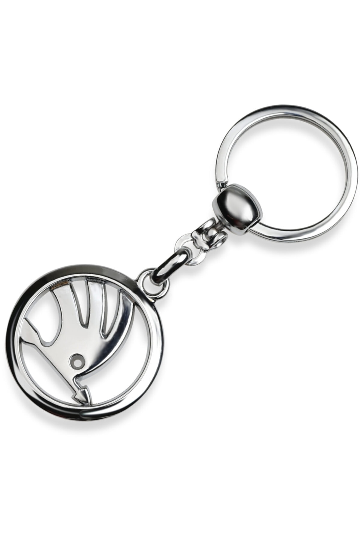 Modül Skoda Logolu Metal Otomobil Anahtarlığı - Krom Kaplamalı