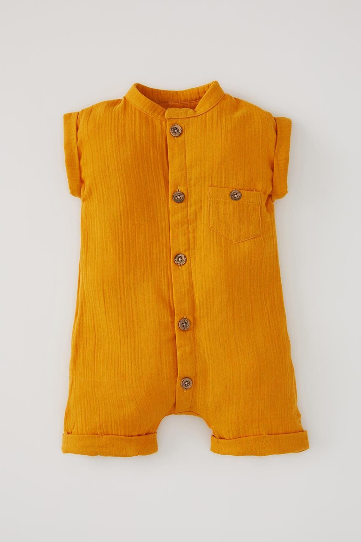 Mai Perla Unisex Bebek Hardal Müslin Tulum