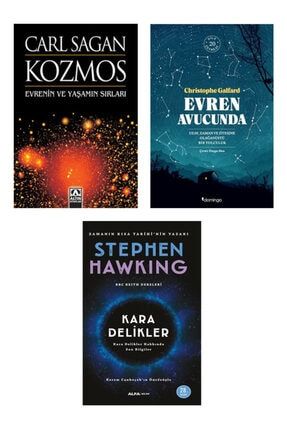 Kozmos / Carl Sagan + Evren Avucunda / C. Galfard + Kara Delikler / Stephen Hawking - 3 Kitap Set BetonsuTYKitap0121