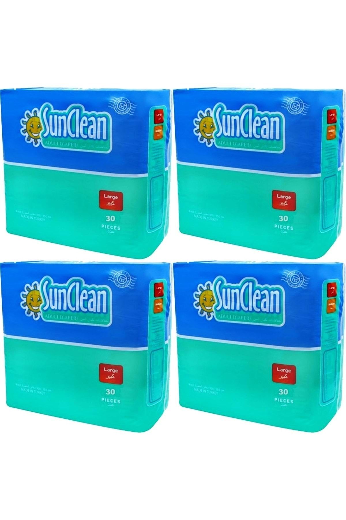 SunClean Yetişkin Bel Bantlı Large Büyük Hasta Bezi 120 Adet