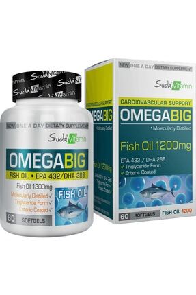 Suda Omegabig Fish Oil 1200 Mg Omega 3 Balık Yağı 60 Kapsül BIGJOY VITAMINS-028