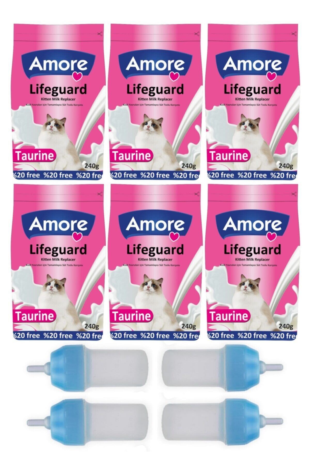 AMORE Lifeguard Yavru Kedi Süt Tozu 6x240gr + 4 Biberon