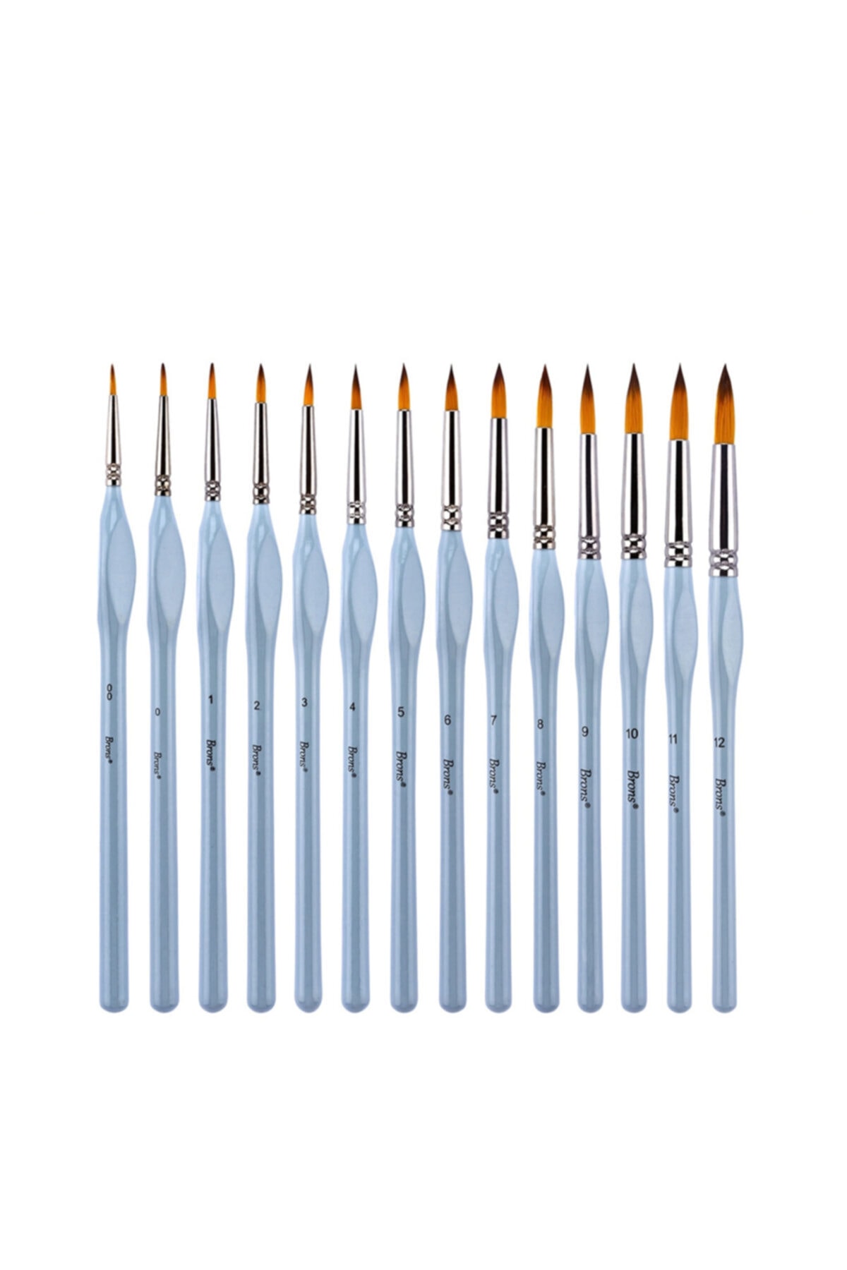 Brons 123 Serisi Üçgen Akrilik Boya Fırçası 12 Numara