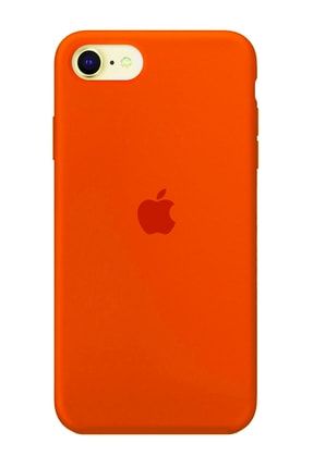 Iphone Se 2020 Logolu Lansman Kılıf Altı Kapalı Iç Kısmı Kadife Orange SELANSMAN