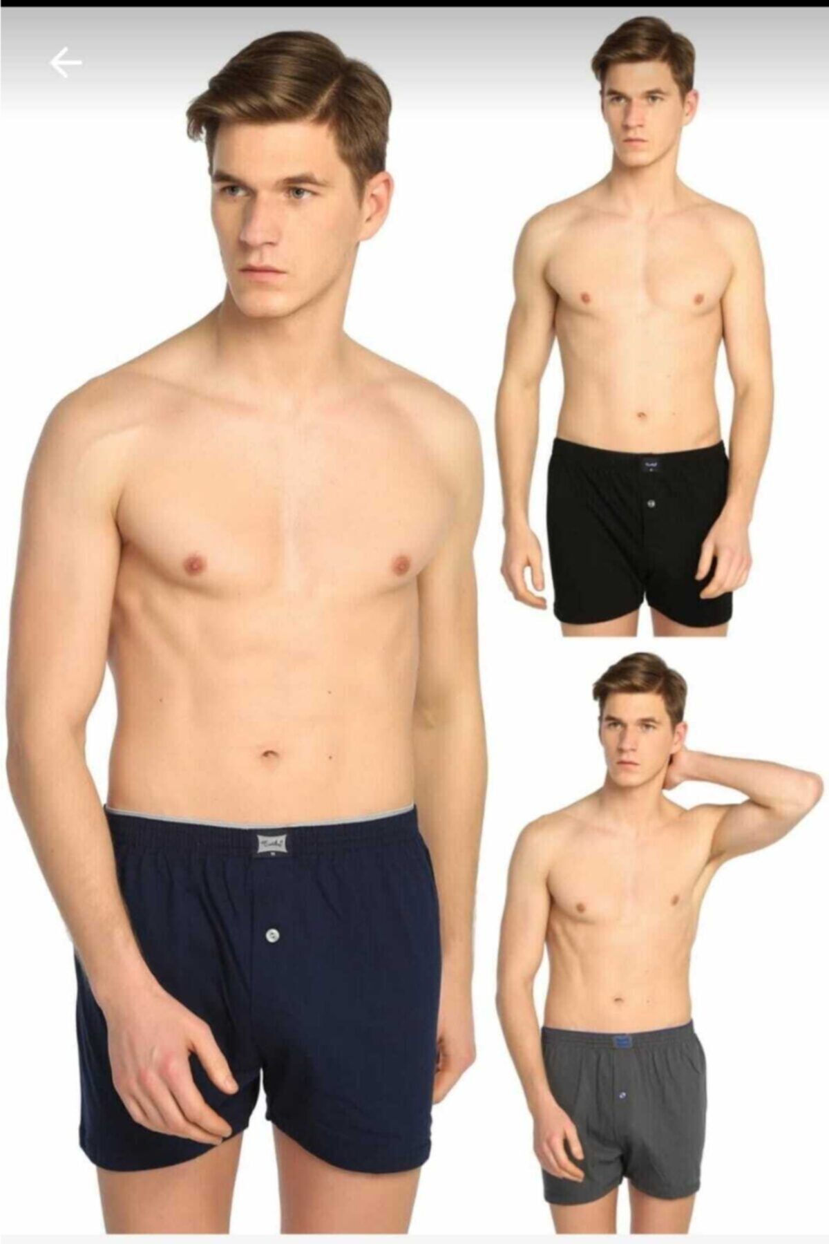 باکسر توتکو tutku 3 lü karışık renk penye boxer