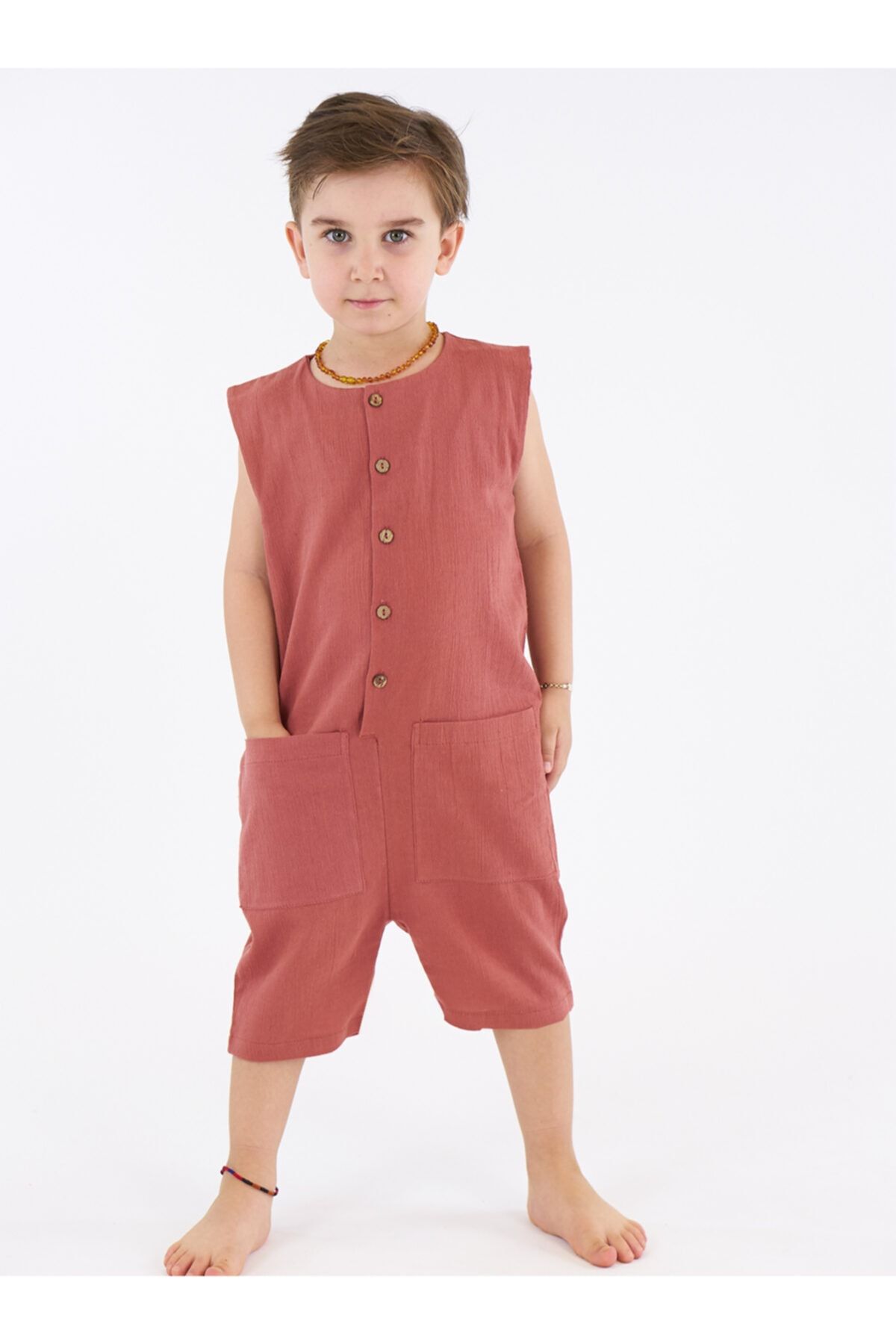 Kids linen best sale overalls