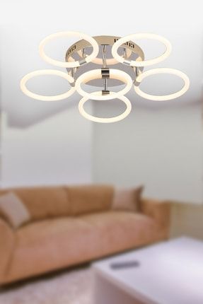 Modern Krom Led Avize Bulut Model 6'lı Ledli Plafonyer Avize LUNA-TKN2125-6ch