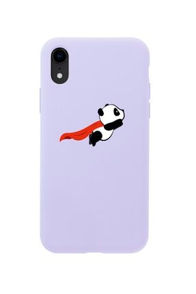 Iphone Xr Uçan Panda Desenli Lila Premium Lansman Kılıf MCIPHXRLUCNPND
