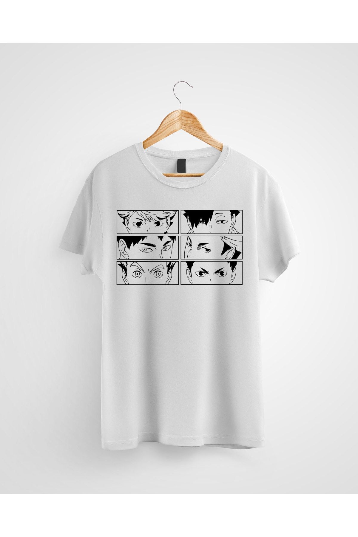 karikatürstore-Haikyuu Captains Tetsuro Kuroo Kotaro Bokuto T?ru Oikawa Wakatoshi Ushijima Anime T-Shirt 1