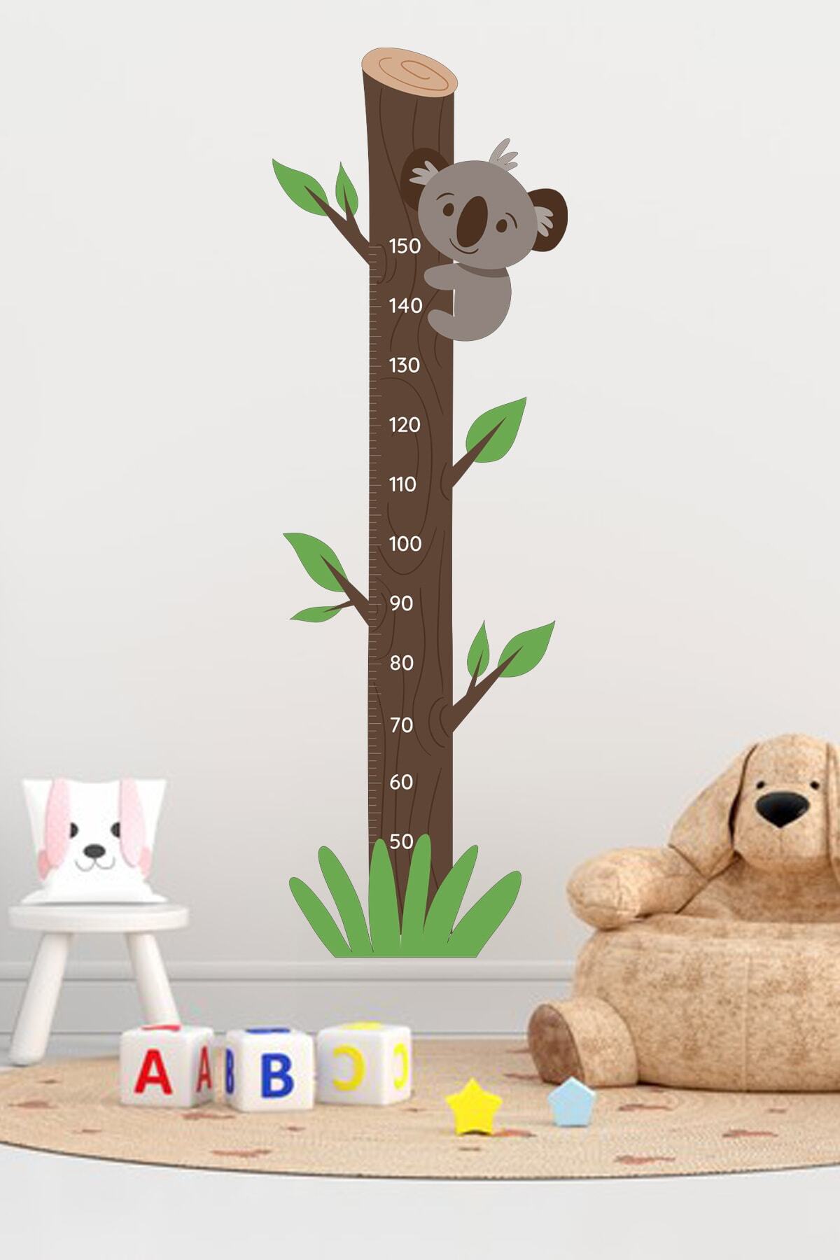 Koala Baskılı Çocuk Odası Boy Ölçer Sticker 50x150 cm