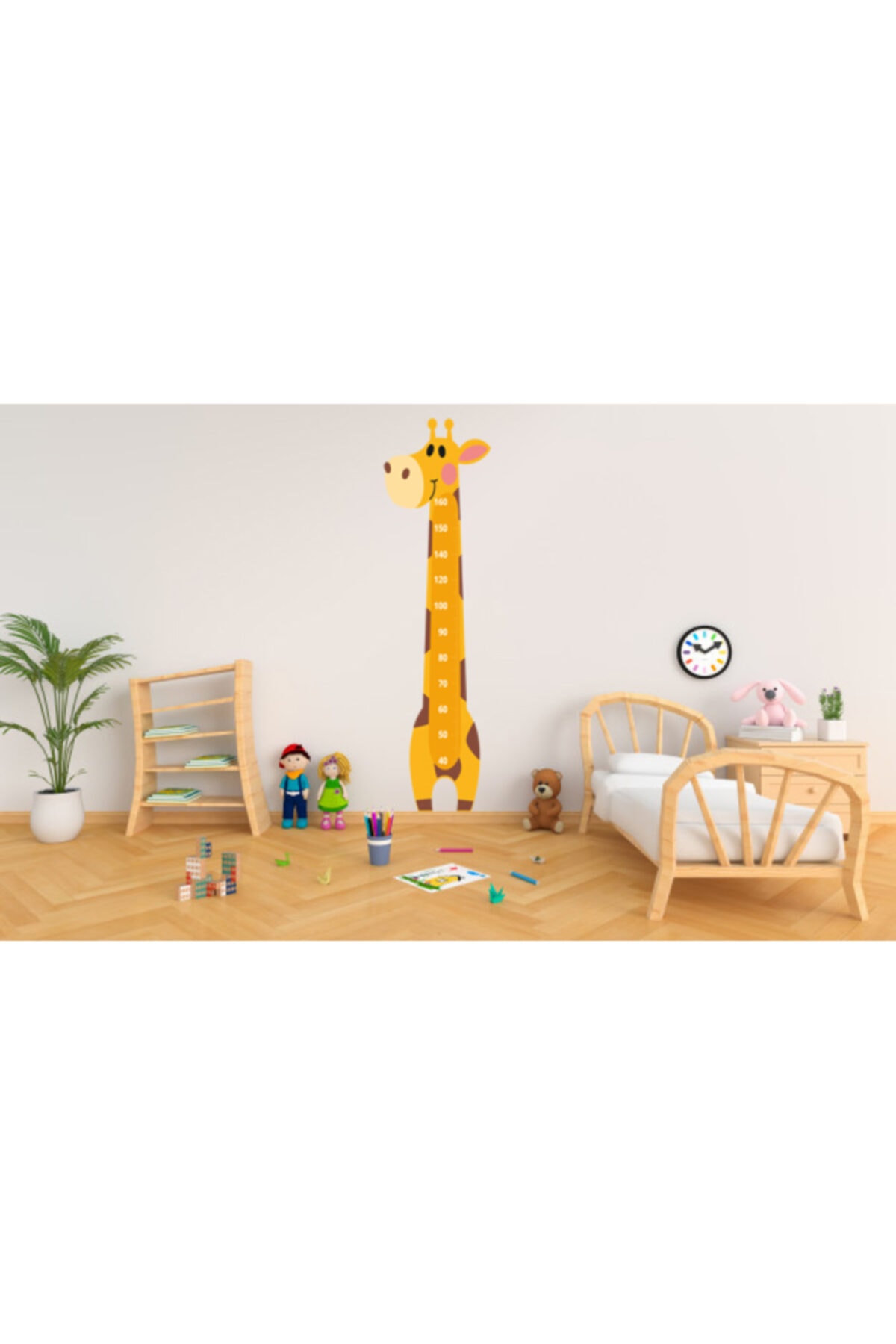 Zürafa Çocuk Odası Boy Ölçer Sticker 40x150 cm