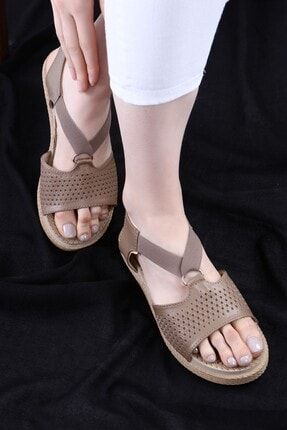 Kadın Vizon Hasır Sandalet GLR110