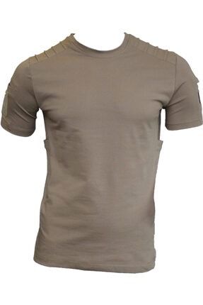 Erkek Bej Taktik Kısa Kol Pike T-shirt 803 blg-ör-078