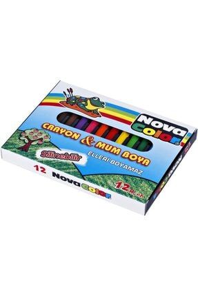 Mum Karton Kutu Kısa Köşeli Pastel Boya 12 Renk NV009