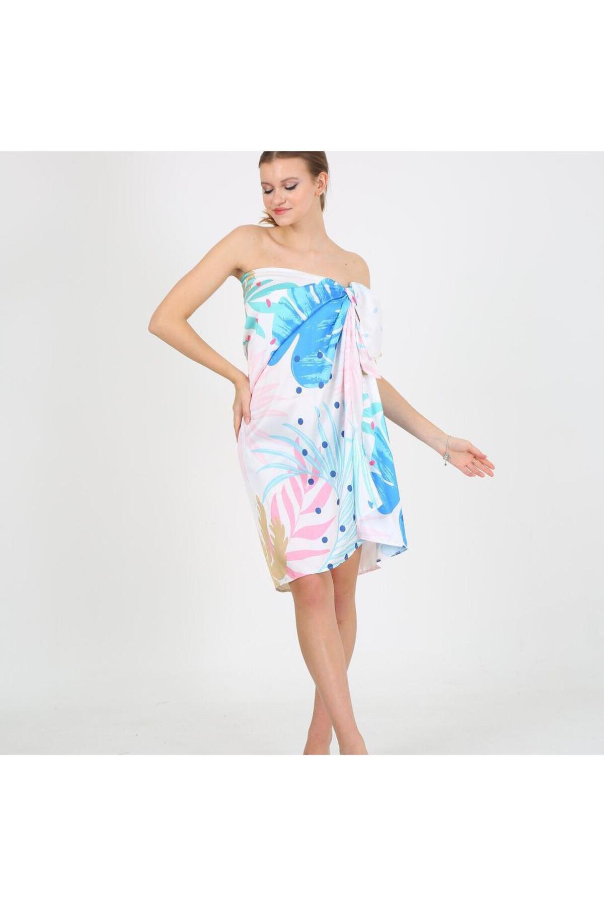 Digital Printing Mixed Pattern Beach Pareo Non-Interior Shiny Fabric-95cm*145cm