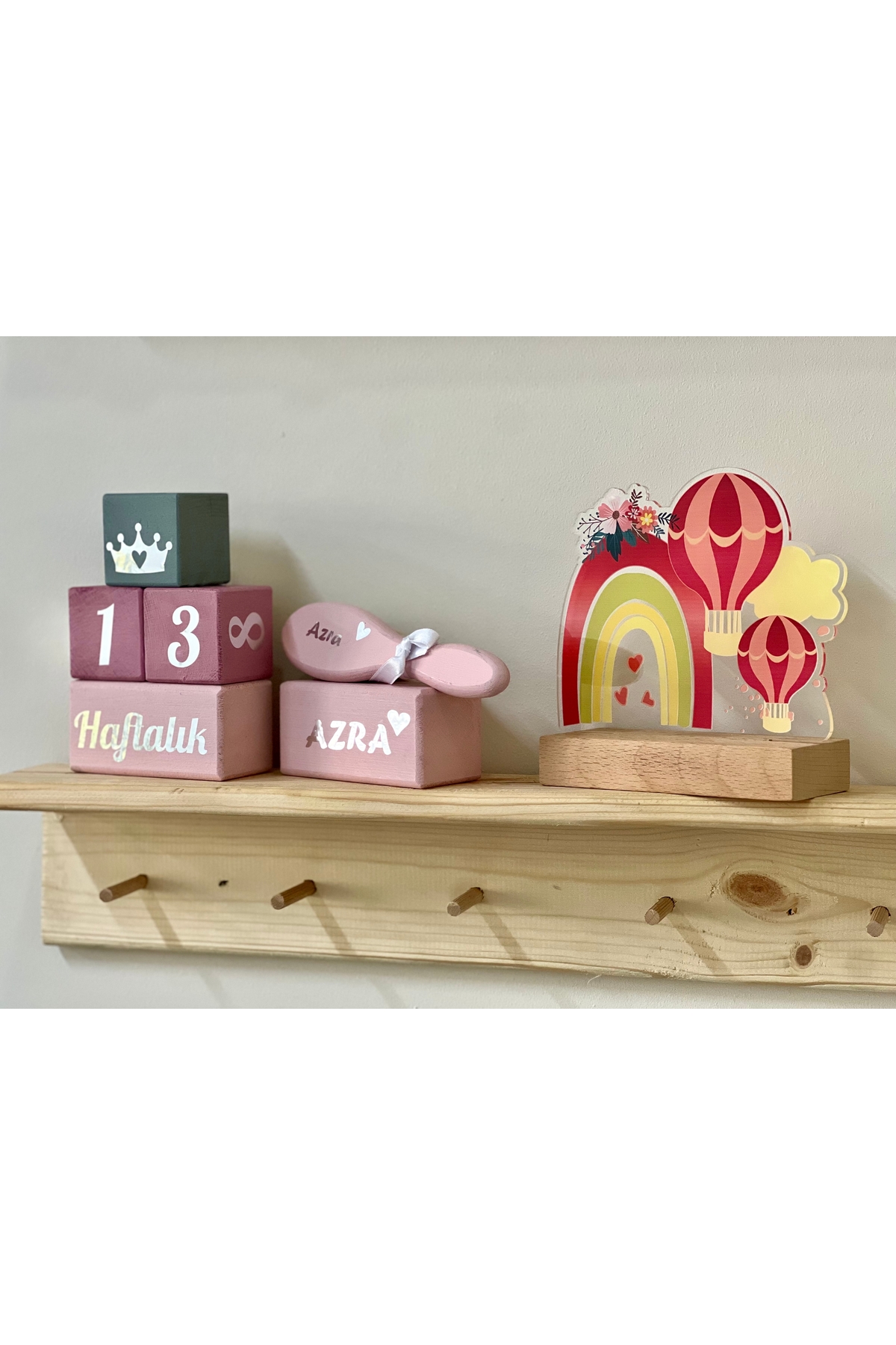 Gripembe gümüş yazılı bebek anne Cekım dekor bebek  anı küpü