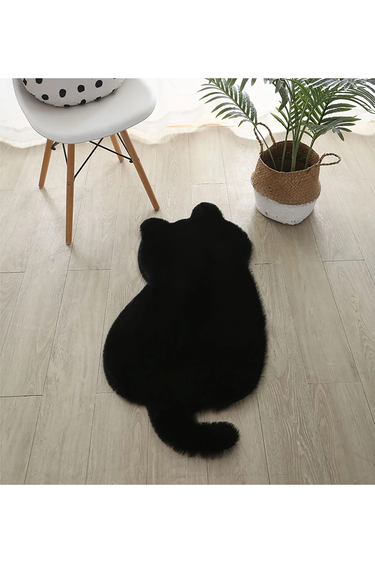 ALgorand Home Sevimli kedi şekilli halı kabarık peluş süper yumuşak kız odası salon kanepe kaymaz halı fotoğrafı 3 (önizleme)