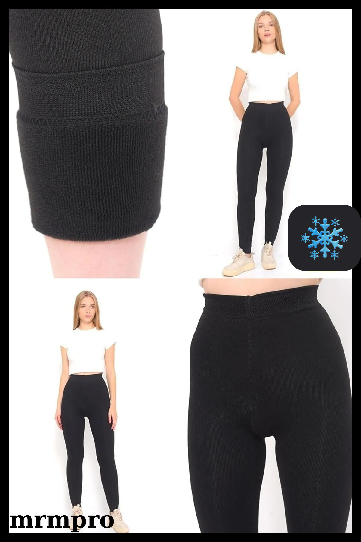mrmpro-Women's Tights Black High Waist Thermal Plush Towel -10c Cold Weather Resistant 7