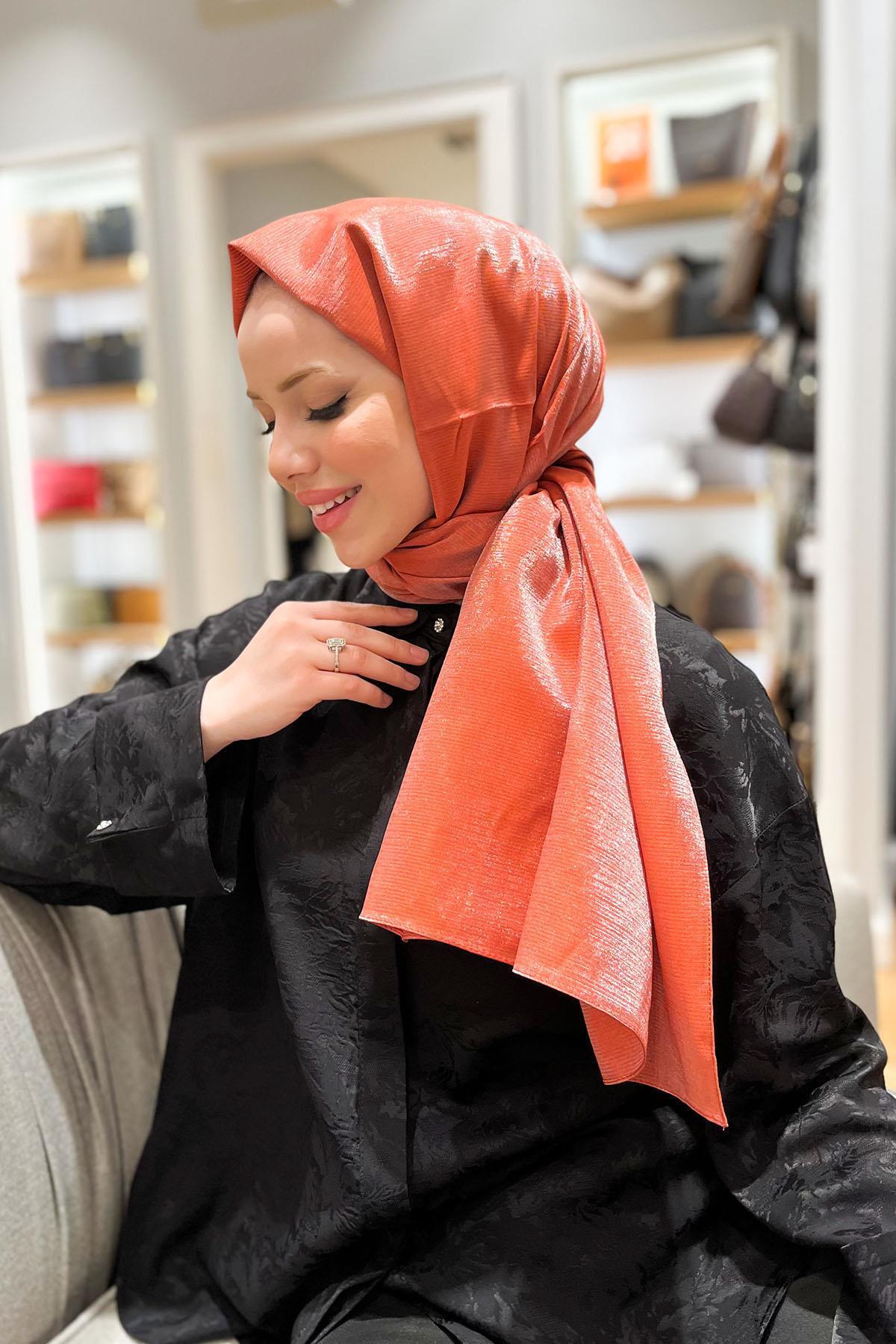 شال زنانه صورتی آرمینه | ATS2PR اورجینال - تصویر 2