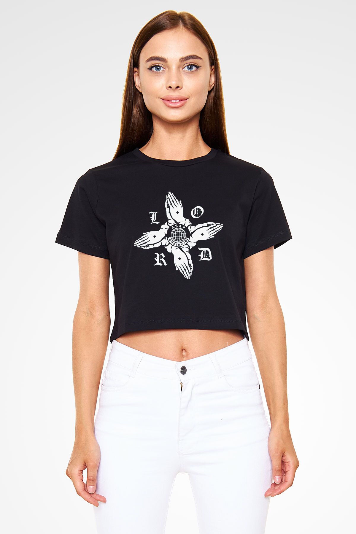 tf tişörtfabrikası-Asap Mob Black Crop Top - T-Shirt 3