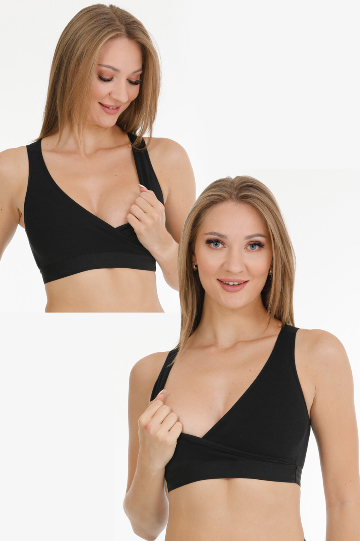 par lingerie pl Emzirme Sporcu Büstiyeri 2li Set siyah-siyah