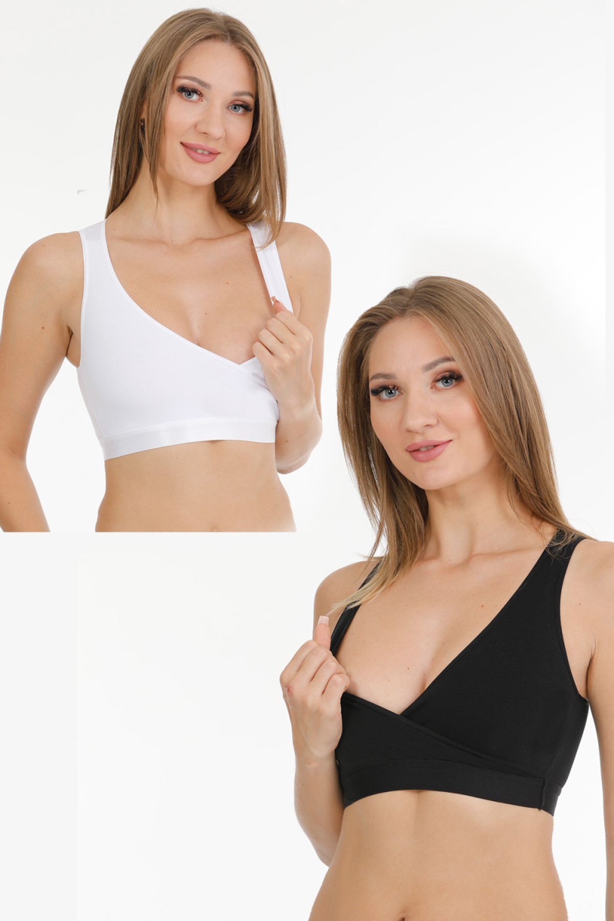 par lingerie pl Emzirme Sporcu Büstiyeri 2li Set siyah-beyaz