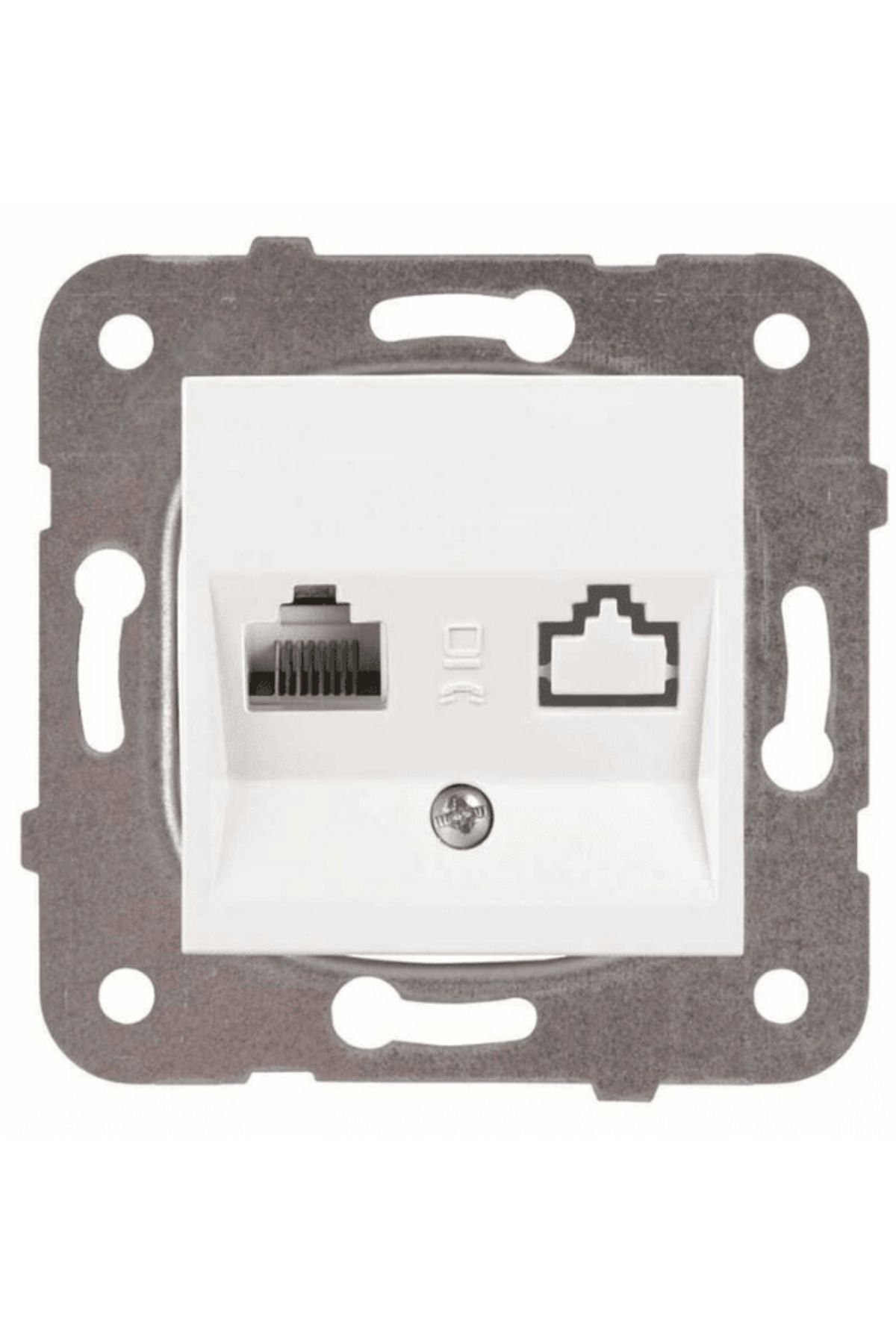 VİKO-Viko Karre Single Numeris Phone Socket Cat3 White (Frame Included)90967013 (4 Pieces) 2